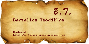Bartalics Teodóra névjegykártya